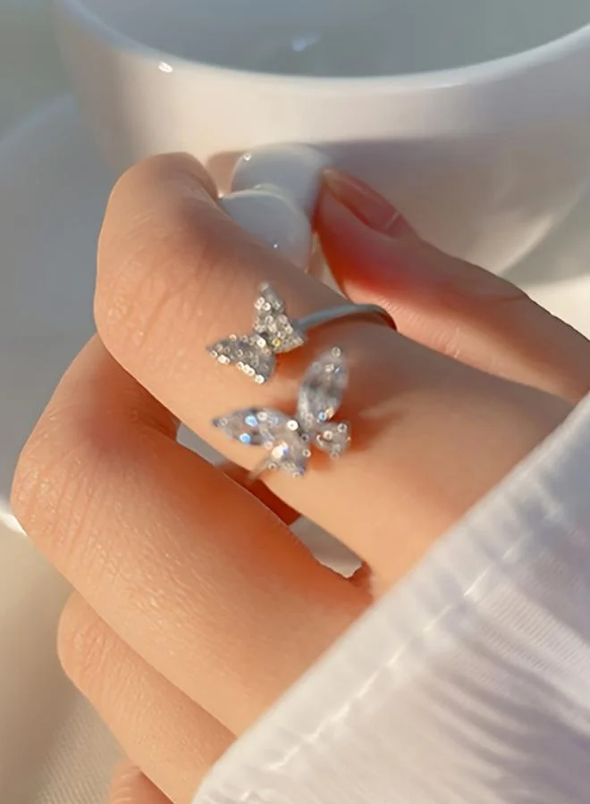 Take Two  Women Silver Butterfly Shape Ring for Women | Best Price UAE